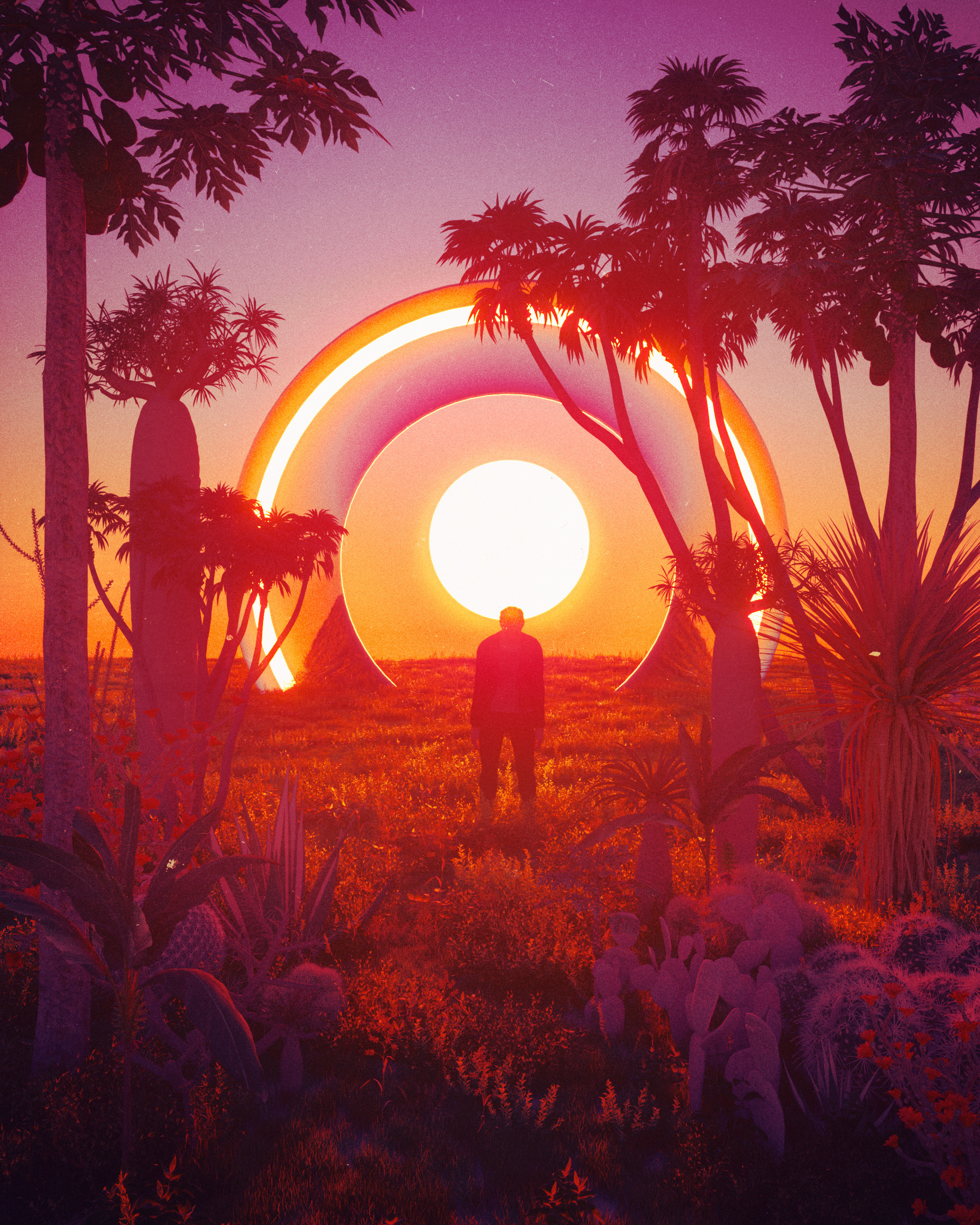 FLAT EARTH SUNSET by beeple