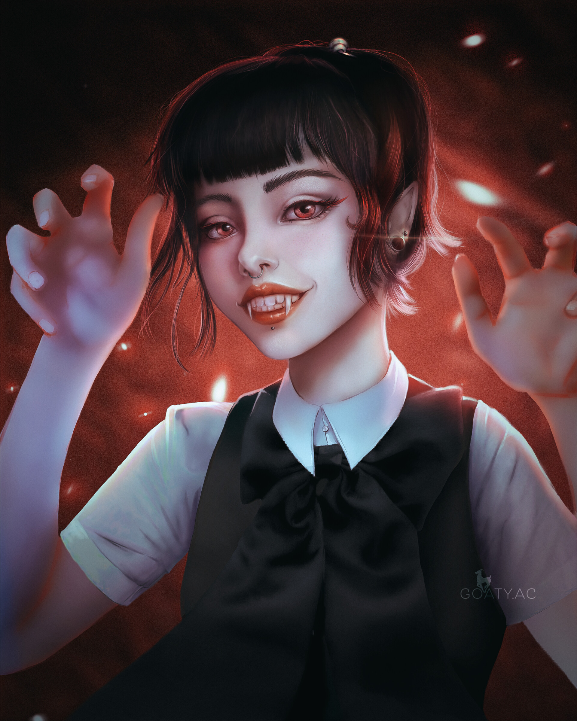 Vampire girl - draw this in your style challenge by Goaty AC at ArtStation