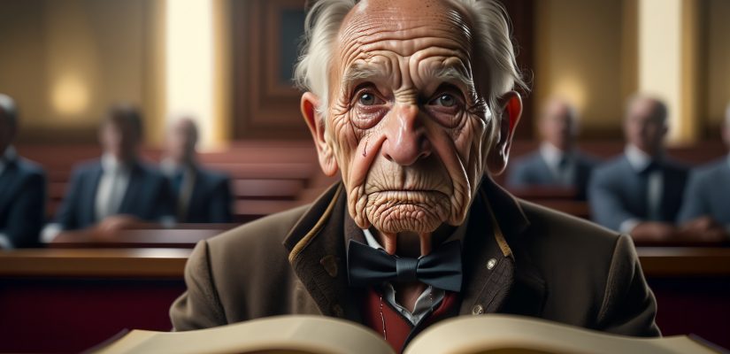 Цифровая живопись, гиперреализм. Крупный план лица очень пожилого, морщинистого мужчины с пигментными пятнами на коже. Он сидит за столом в просторной, светлой аудитории, на заднем плане — размытые силуэты людей в костюмах, стоящих за трибуной. На лице старика — горькие слезы, текущие по щекам, выражение глубокого отчаяния и осознания невосполнимой утраты, смешанное с немым укором. На нем старомодный пиджак с орденскими планками. На столе перед ним — раскрытая книга с пожелтевшими страницами и микрофон. Контраст между праздничной обстановкой юбилея и личной трагедией героя. Стиль: детализированный портрет, кинематографичное освещение. (сгенерировано Adobe Firefly AI)